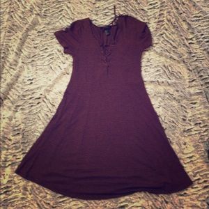 Striped lace up dress